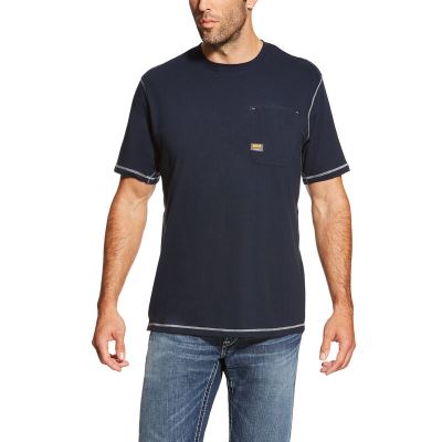 Ariat Rebar Workman - T Shirts Donkerblauw Heren - 29575-541